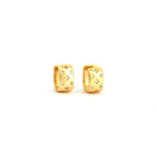 Gold Geometric Diamond Hoop Earrings