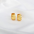 Gold Geometric Diamond Hoop Earrings