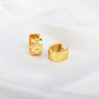 Gold Geometric Diamond Hoop Earrings