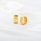 Gold Geometric Diamond Hoop Earrings