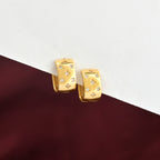 Gold Geometric Diamond Hoop Earrings