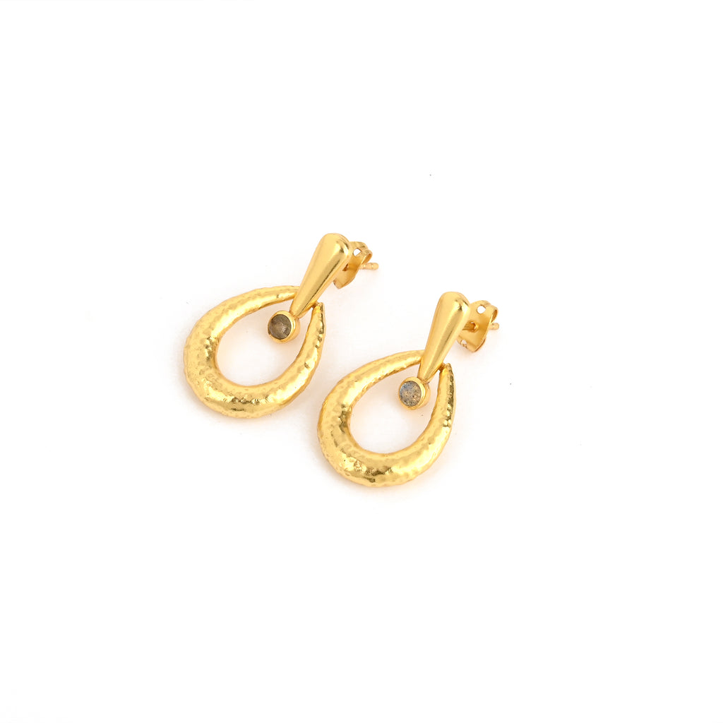 Elegant Gold Teardrop Dangle Earrings