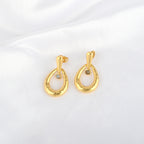 Elegant Gold Teardrop Dangle Earrings
