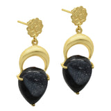 Black Druzy Dangle Earrings