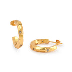 White CZ Gold Hoop Earrings