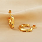 White CZ Gold Hoop Earrings