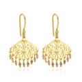 Filigree Fan Drop Earrings with Multicolor Tourmaline Beads