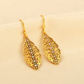 Gold-Plated Filigree Marquise Drop Earrings with Blue Sapphire CZ