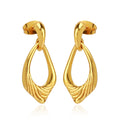 Gold-Plated Sculptural Teardrop Link Drop Earrings