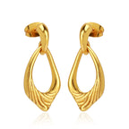 Gold-Plated Sculptural Teardrop Link Drop Earrings