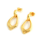 Gold-Plated Sculptural Teardrop Link Drop Earrings