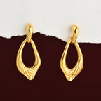 Gold-Plated Sculptural Teardrop Link Drop Earrings
