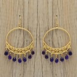 Blue Topaz and Amethyst Earrings