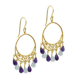 Blue Topaz and Amethyst Earrings