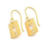 White Zircon Heart Earrings