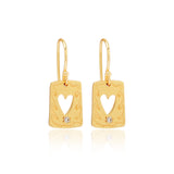 White Zircon Heart Earrings
