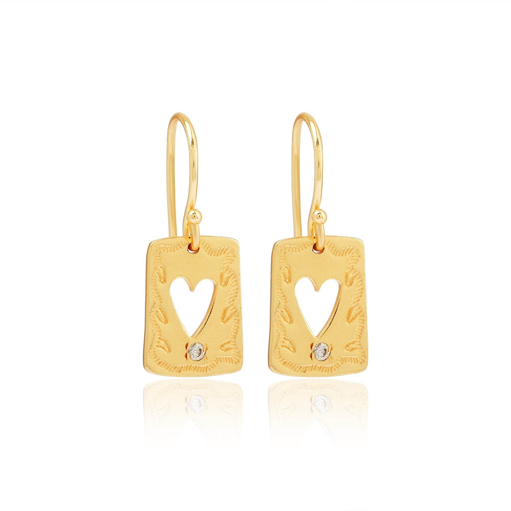 White Zircon Heart Earrings - La Vitá Jewels