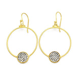 925 Silver Gold, Black Rhodium White CZ Dangle Earrings