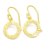 Circle Shaped Hammered Dangle Earrings