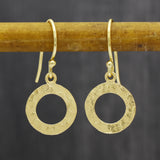 Circle Shaped Hammered Dangle Earrings