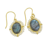 Labradorite & Pearl Earrings