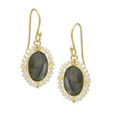 Labradorite & Pearl Earrings