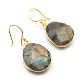 Natural Stylish Labradorite Silver Earrings