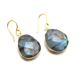 Natural Stylish Labradorite Silver Earrings