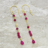 Pink Quartz Dangle Earrings