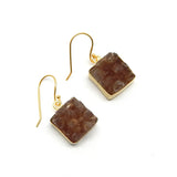 Earrings Brown Druzy Earrings