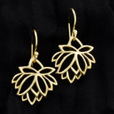 925 Sterling Silver Lotus Dangle Earrings