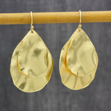 Handmade  Double Leaf Dangle Earrings