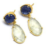 Tanzanite Prehnite Stud Earrings