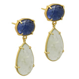 Tanzanite Prehnite Stud Earrings