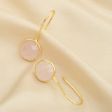Rose Quartz, Chalcedony Dangle Earrings