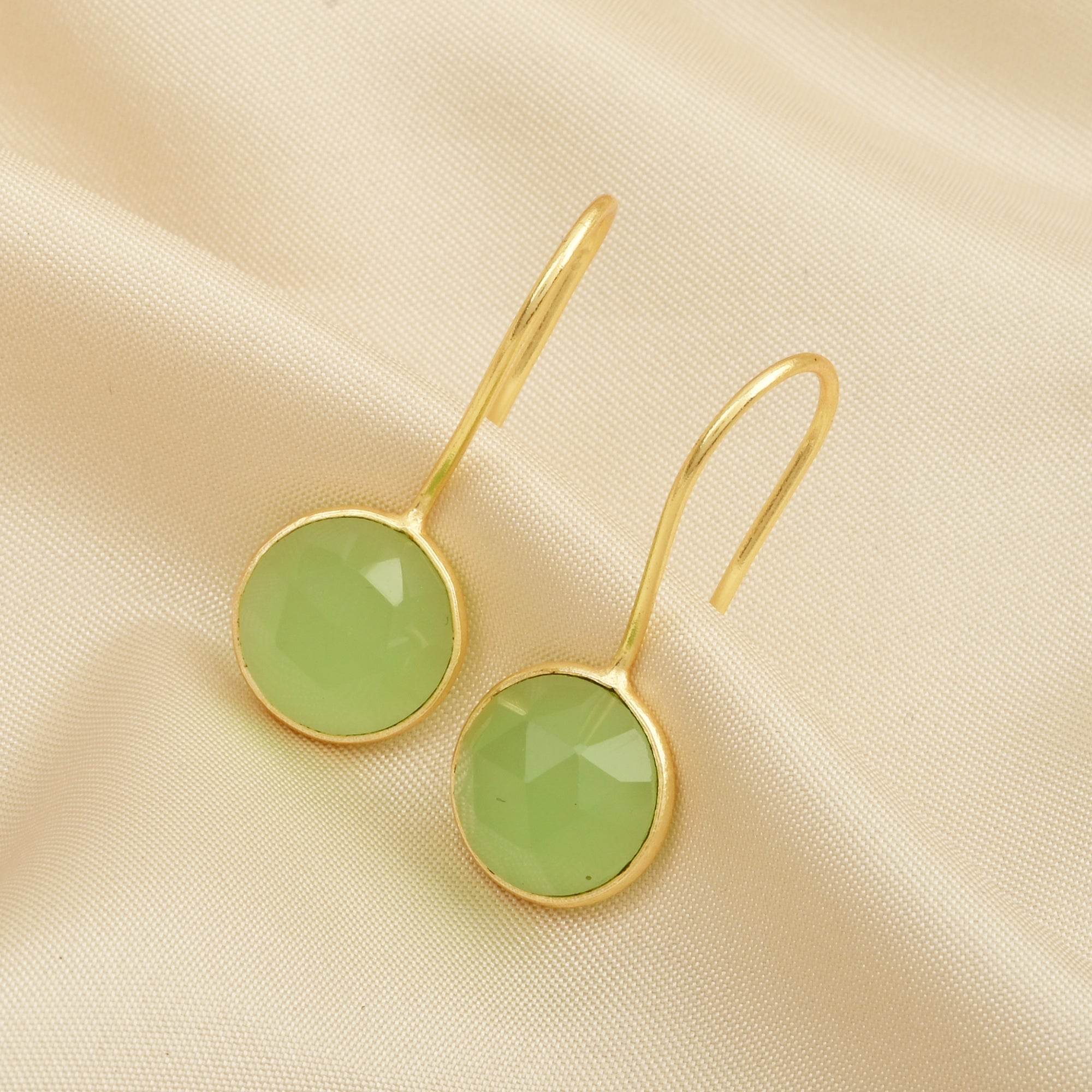 Rose Quartz, Chalcedony Dangle Earrings - La Vitá Jewels