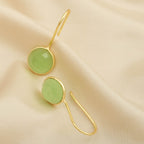 Sterling Silver Green Chalcedony Dangle Earrings - La Vitá Jewels