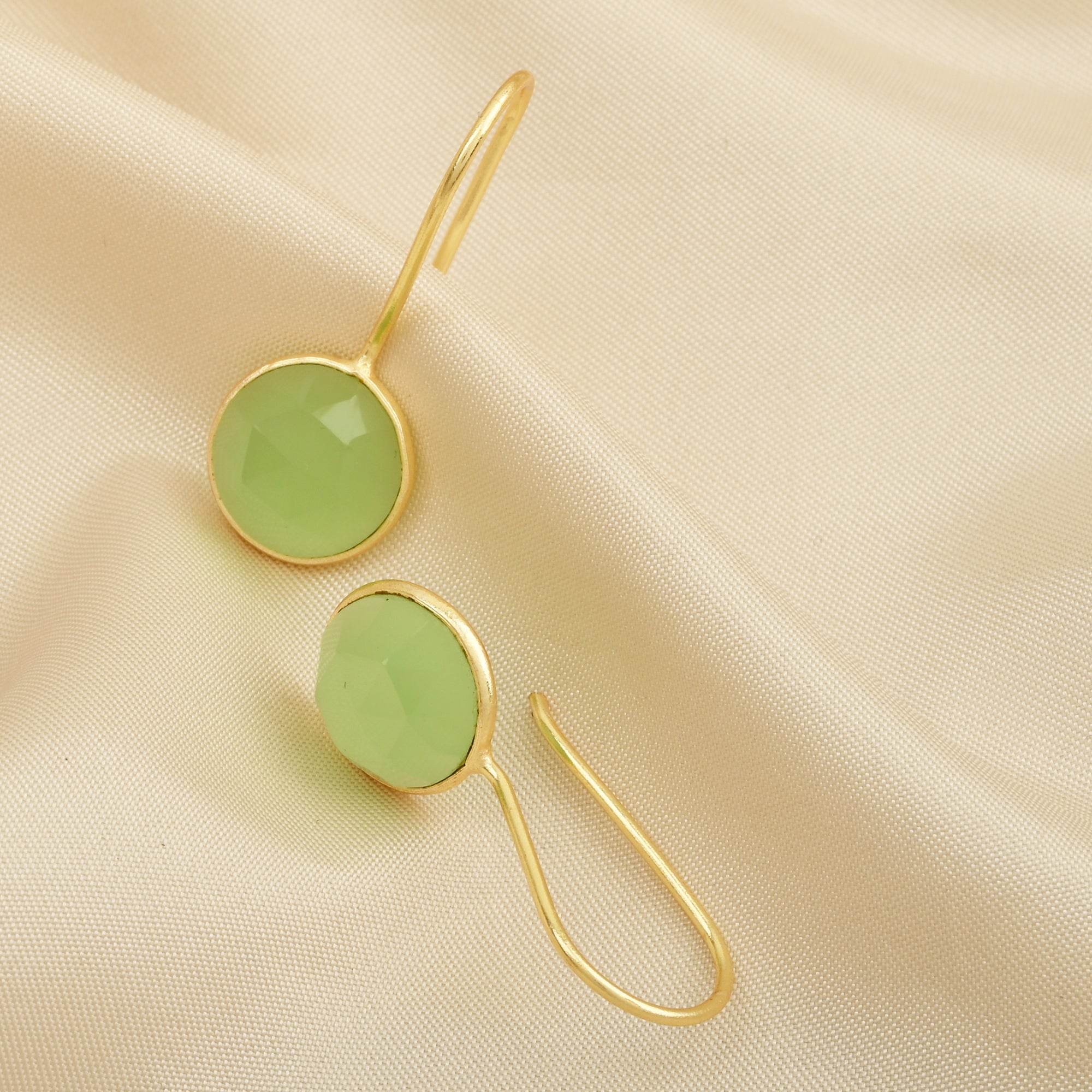 Rose Quartz, Chalcedony Dangle Earrings - La Vitá Jewels