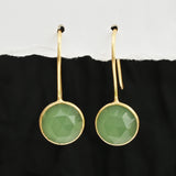 Rose Quartz, Chalcedony Dangle Earrings