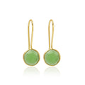 Sterling Silver Green Chalcedony Dangle Earrings - La Vitá Jewels