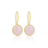 Rose Quartz, Chalcedony Dangle Earrings