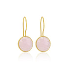 Rose Quartz, Chalcedony Dangle Earrings - La Vitá Jewels