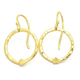 Mid Century Modern Circle with Heart Charm Earrings