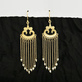 Pearl Beads Fringe Dangle Earrings
