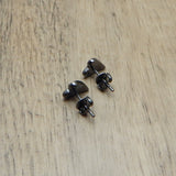 925 Sterling Silver Black Rhodium Plated White CZ  Stud Earrings