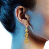 Gold Silver Plated Metal Dangle Earrings