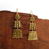 Gold Silver Plated Metal Dangle Earrings