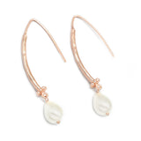 Rose Pearl  Dangle Earrings