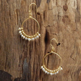 Pearl Stone Dangle Earrings