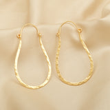 Textured Long Hoop Earrings